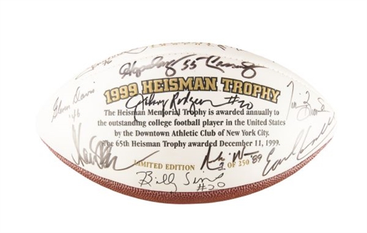 Heisman Trophy Limited Edition Signed Football By (16) Award Winners Including Dorsett, Allen, Brown, & Campbell